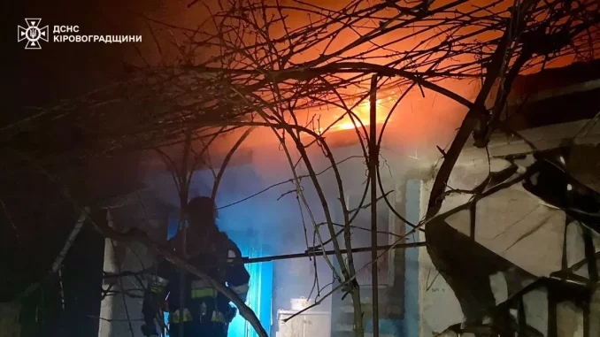 Кіровоградська область, Новоукраїнський район, Дронова атака, Дрон, Пожежа,